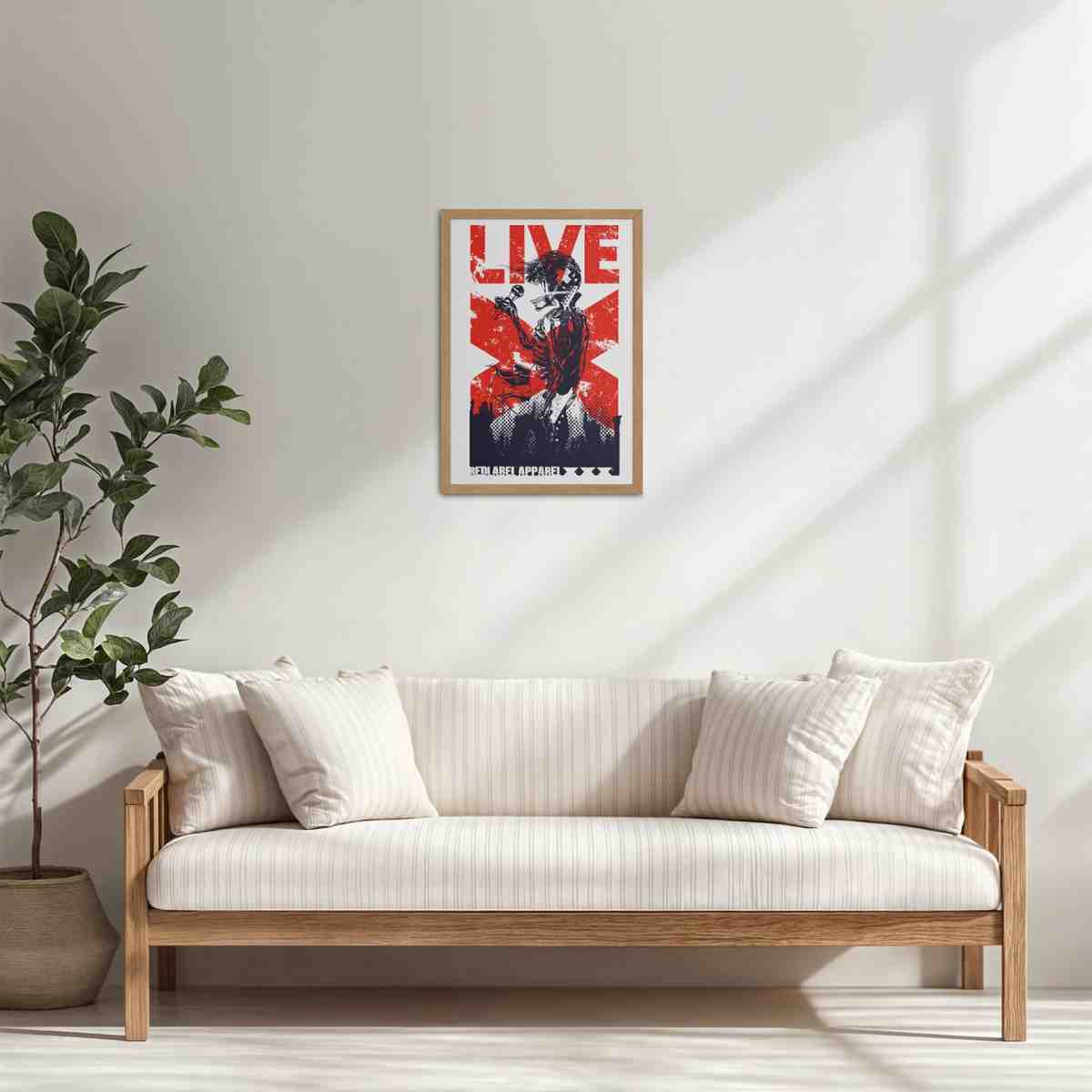 Living Room Cabinet Table Preview of Skeleton PopStar – Skeleton Singer & Guitarist Art Frame in Natrual Color Frame