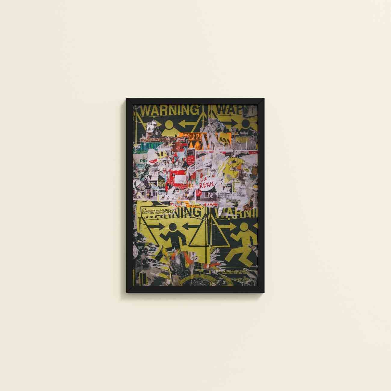 Wall View of Warning Vibes – Graffiti Image Merge Wall Art Frame in Black Color Frame