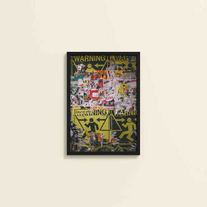 Wall View of Warning Vibes – Graffiti Image Merge Wall Art Frame in Black Color Frame