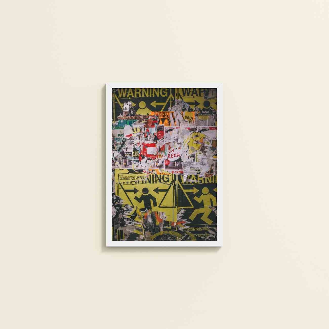 Wall View of Warning Vibes – Graffiti Image Merge Wall Art Frame in White Color Frame