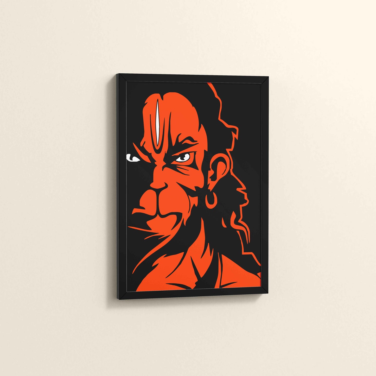 Side View of Bajrangbali Hanuman Photo Frame & Wall Decor in Black Color Frame