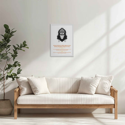 Living Room Cabinet Table Preview of Sacred Hanuman Photo Frame – Chant of Devotion & Power in White Color Frame