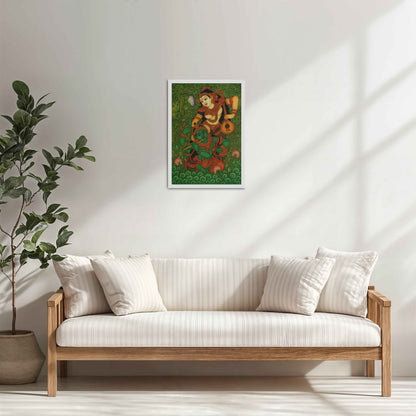 Living Room Cabinet Table Preview of Eternal Love – Radha Krishna Kerala Mural Art in White Color Frame
