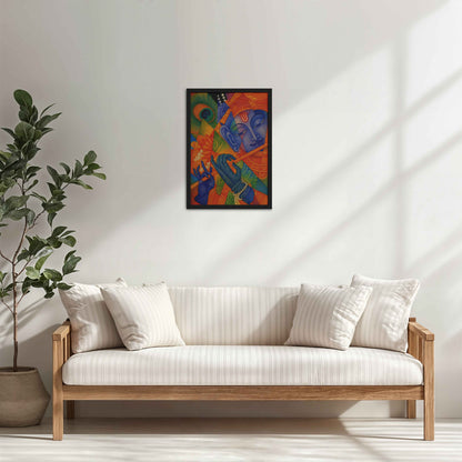 Living Room Cabinet Table Preview of Murali Manohar – Lord Krishna Kerala Mural Art Frame in Black Color Frame