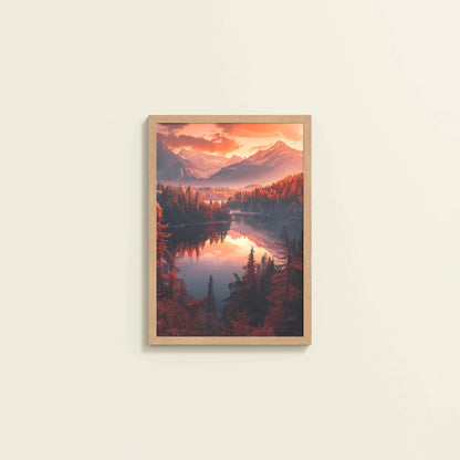Wall View of Autumn Serenity – Scenic Landscape Photo Frame in Natrual Color Frame