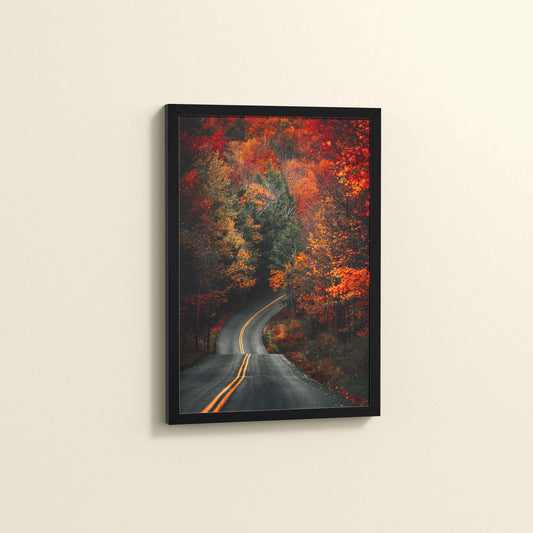Side View of Nature Serenity – Beautiful Tree Canopy Landscape Wall Art in Black Color Frame