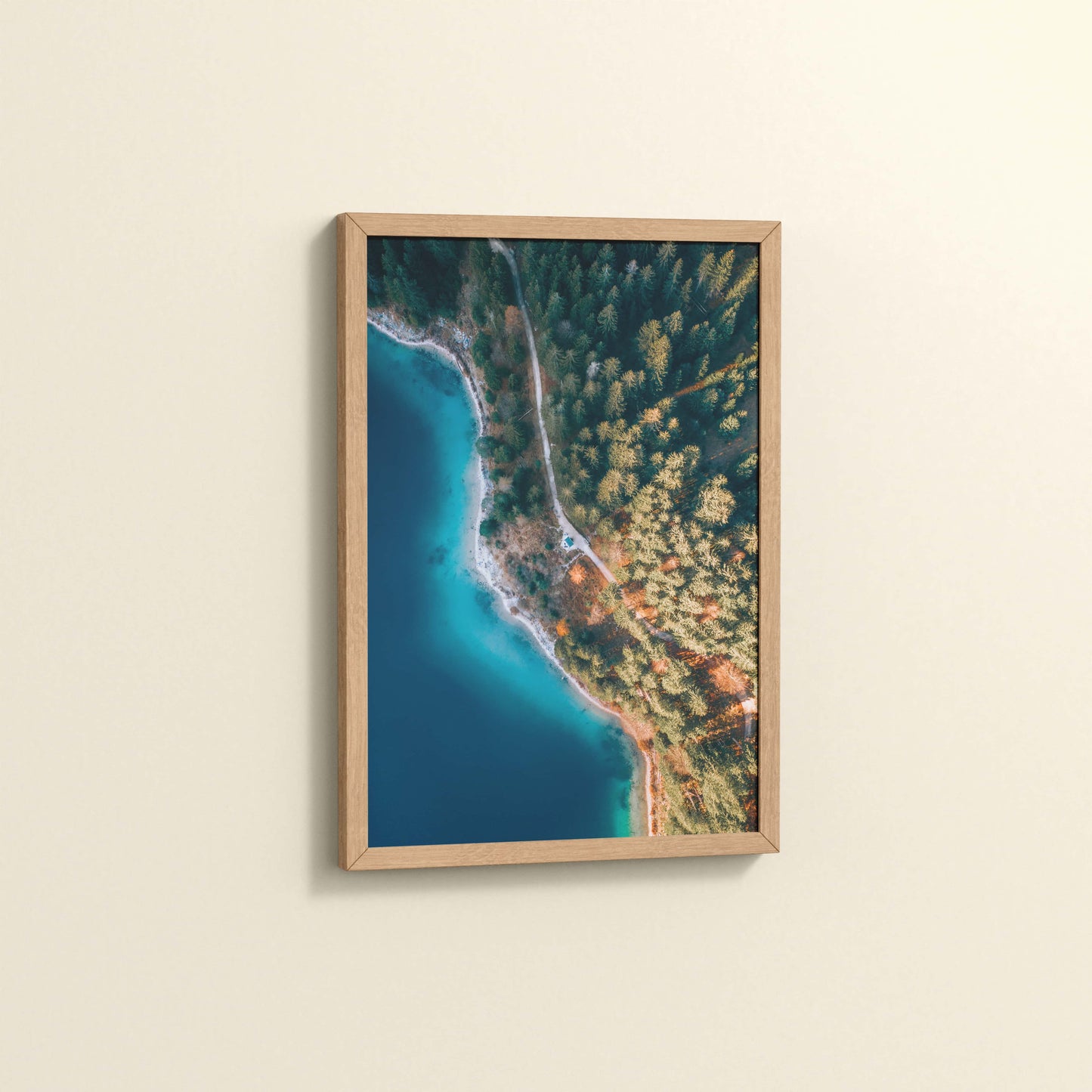 Side View of Coastal Trees View – Landscape Wall Art Photo Frame in Natrual Color Frame