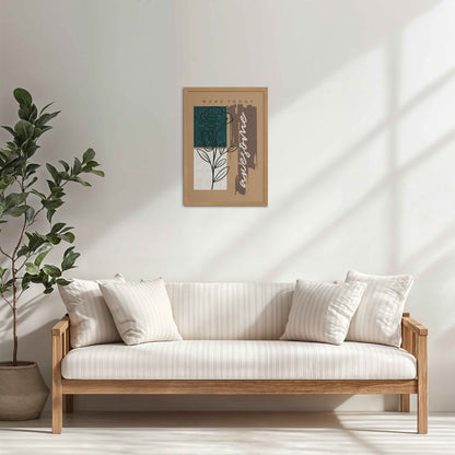 Living Room Cabinet Table Preview of Daily Bloom – Motivational Flower Line Artwork in Natrual Color Frame