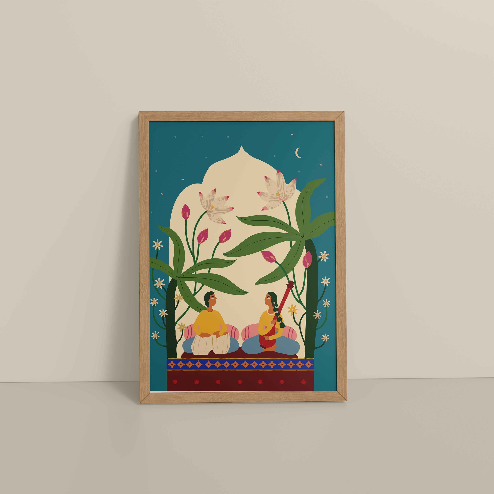 Floor View of Madhubani Wedding Stationery – With a Timeless Artistic Touch in Natrual Color Frame