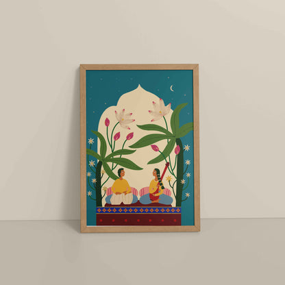 Floor View of Madhubani Wedding Stationery – With a Timeless Artistic Touch in Natrual Color Frame