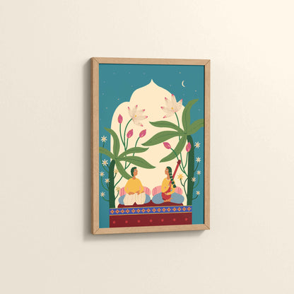 Side View of Madhubani Wedding Stationery – With a Timeless Artistic Touch in Natrual Color Frame