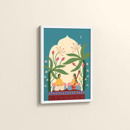 Side View of Madhubani Wedding Stationery – With a Timeless Artistic Touch in White Color Frame