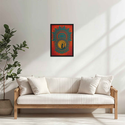 Living Room Cabinet Table Preview of A Child’s Imagination – Mandala Art Wall Decor in Black Color Frame