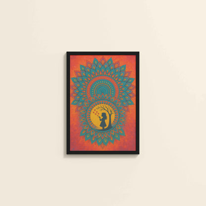 Wall View of A Child’s Imagination – Mandala Art Wall Decor in Black Color Frame