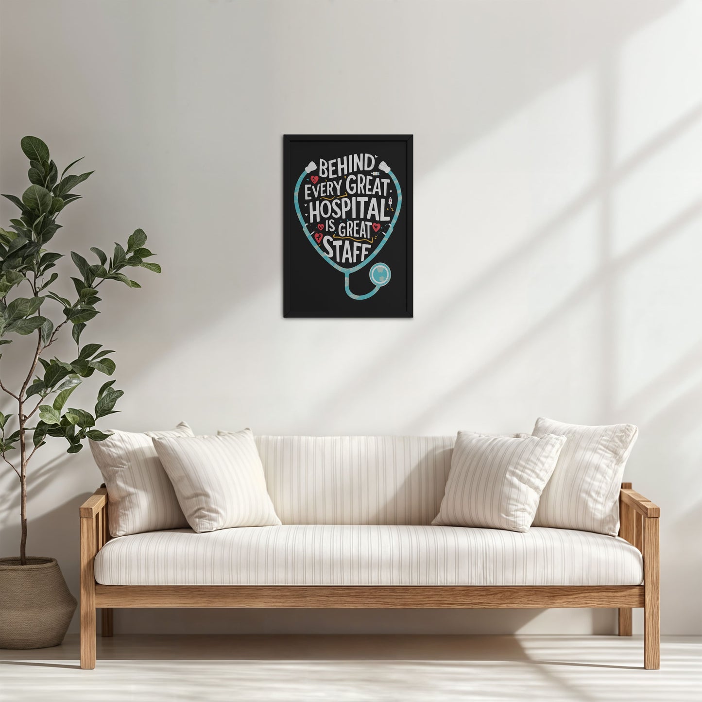 Living Room Cabinet Table Preview of The Heart of the Hospital – Staff Appreciation Wall Decor in Black Color Frame