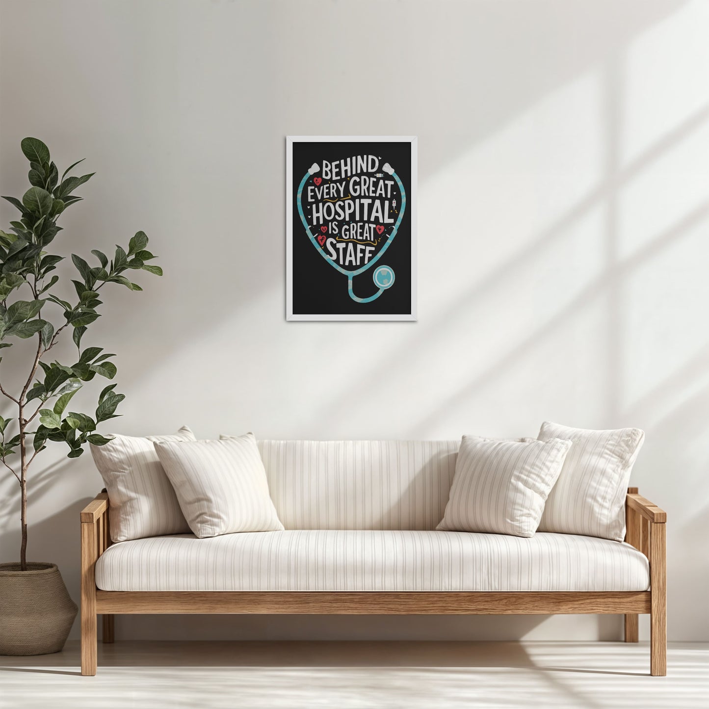 Living Room Cabinet Table Preview of The Heart of the Hospital – Staff Appreciation Wall Decor in White Color Frame