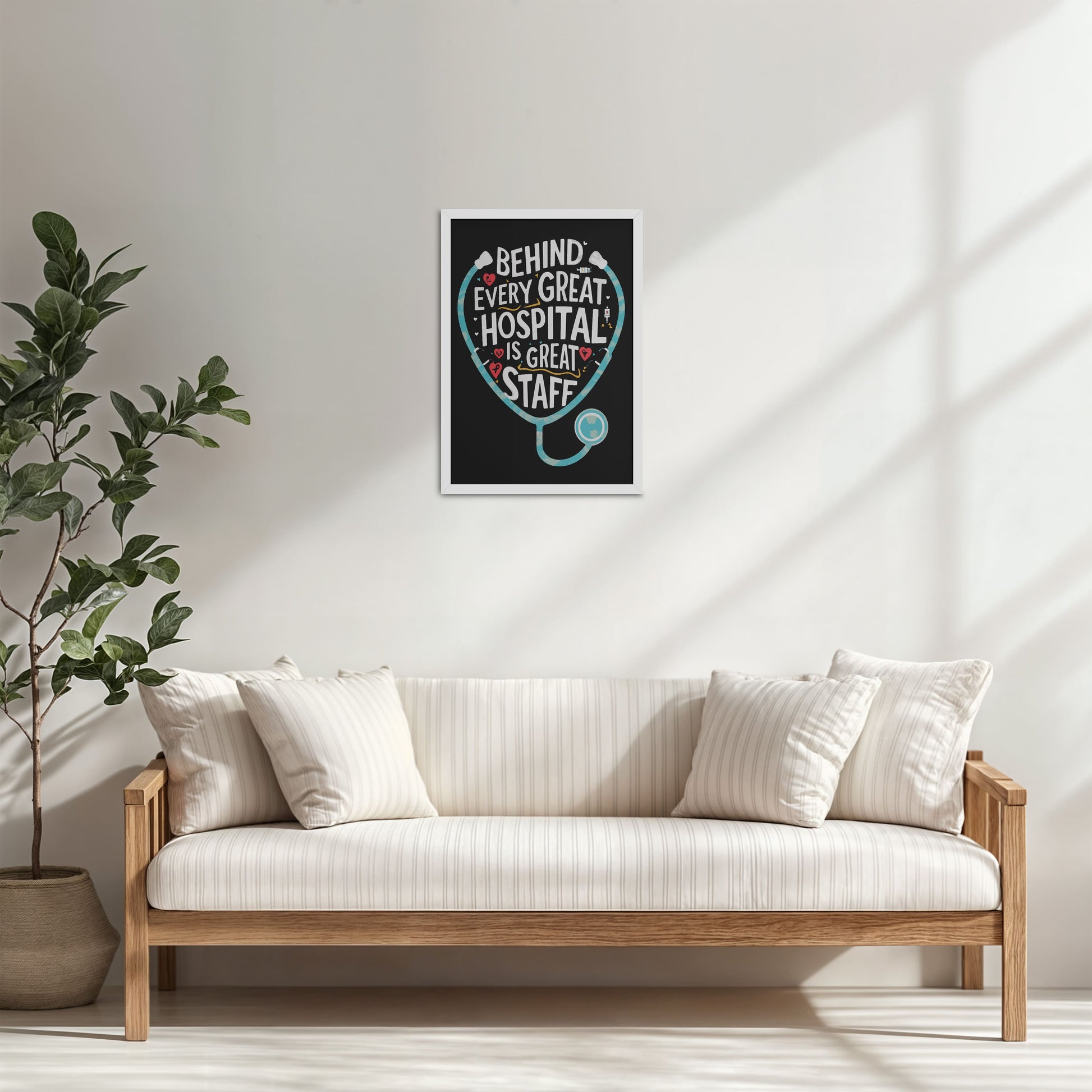 Living Room Cabinet Table Preview of The Heart of the Hospital – Staff Appreciation Wall Decor in White Color Frame
