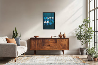Living Room Sofa Preview of Dental Vibes – Be Young, Have Fun Wall Art Frame in Black Color Frame