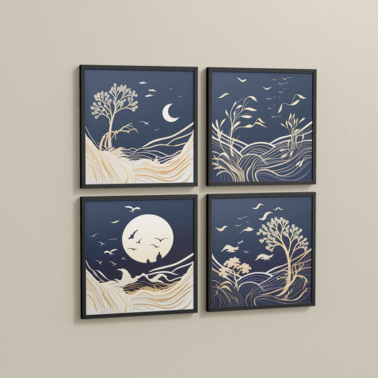 Side View of Live Bold – Motivational Wall Art Set of 4 Frames in Black Color Frame