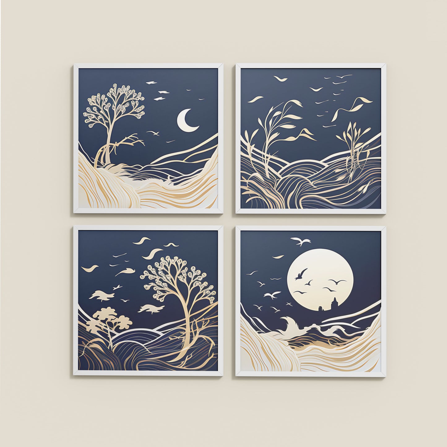 Wall View of Live Bold – Motivational Wall Art Set of 4 Frames in White Color Frame