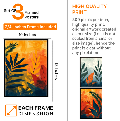 Vibrant Modern Abstract Floral Art Frame & Wall Décor