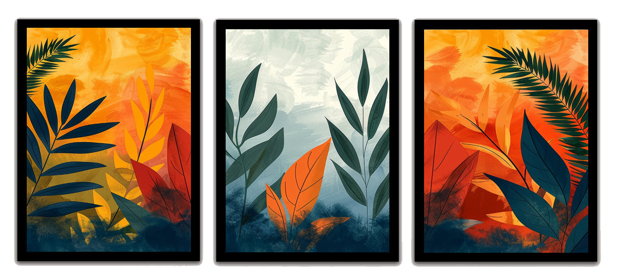 Vibrant Modern Abstract Floral Art Frame & Wall Décor