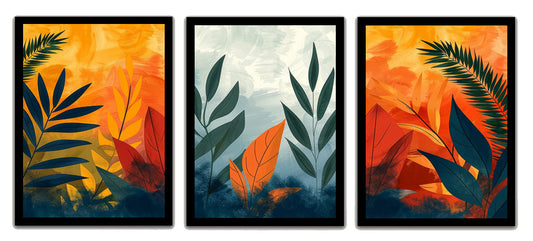 Vibrant Modern Abstract Floral Art Frame & Wall Décor