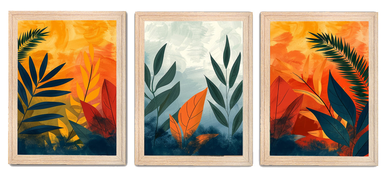 Vibrant Modern Abstract Floral Art Frame & Wall Décor