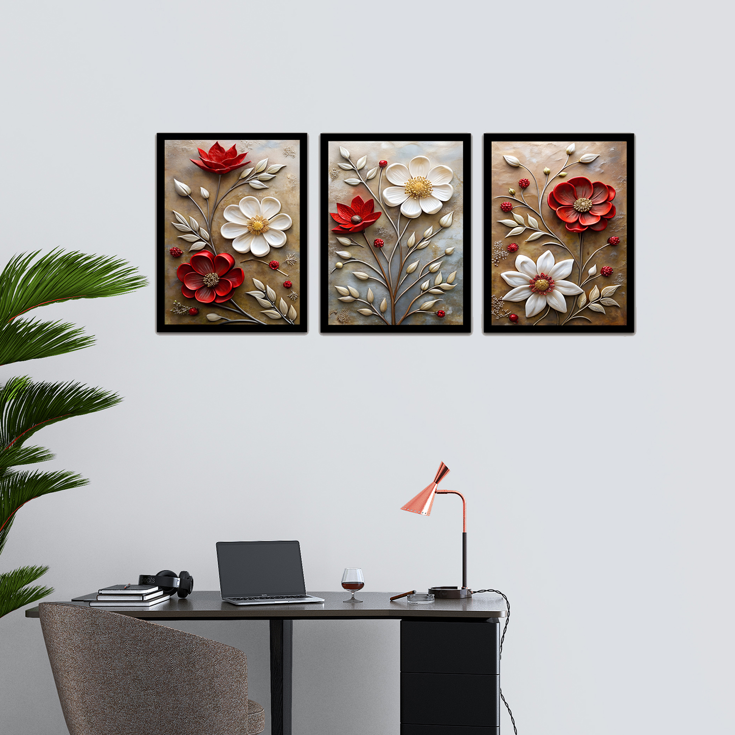 Beautiful Red & White Flower Premium Frame & Wall Art