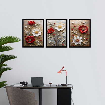 Beautiful Red & White Flower Premium Frame & Wall Art