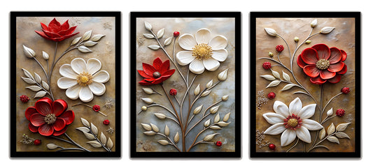 Beautiful Red & White Flower Premium Frame & Wall Art