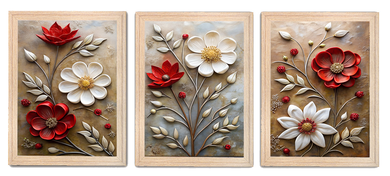 Beautiful Red & White Flower Premium Frame & Wall Art
