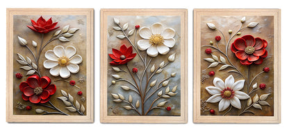 Beautiful Red & White Flower Premium Frame & Wall Art