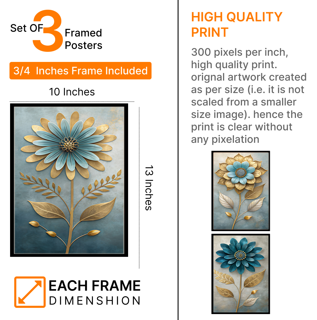 Beautiful Abstract Flower Premium Art Frames & Wall Décor