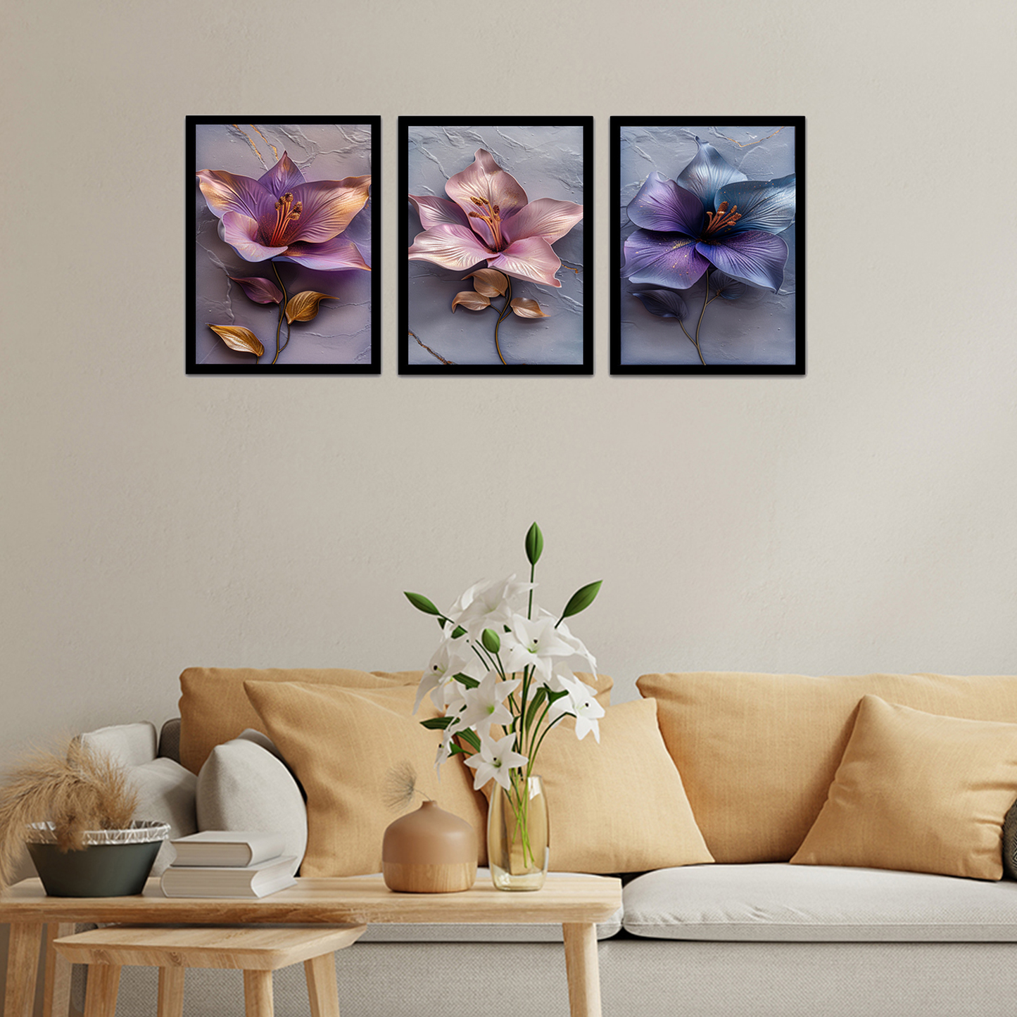 Charming Abstract Flower Painting Frames & Wall Art