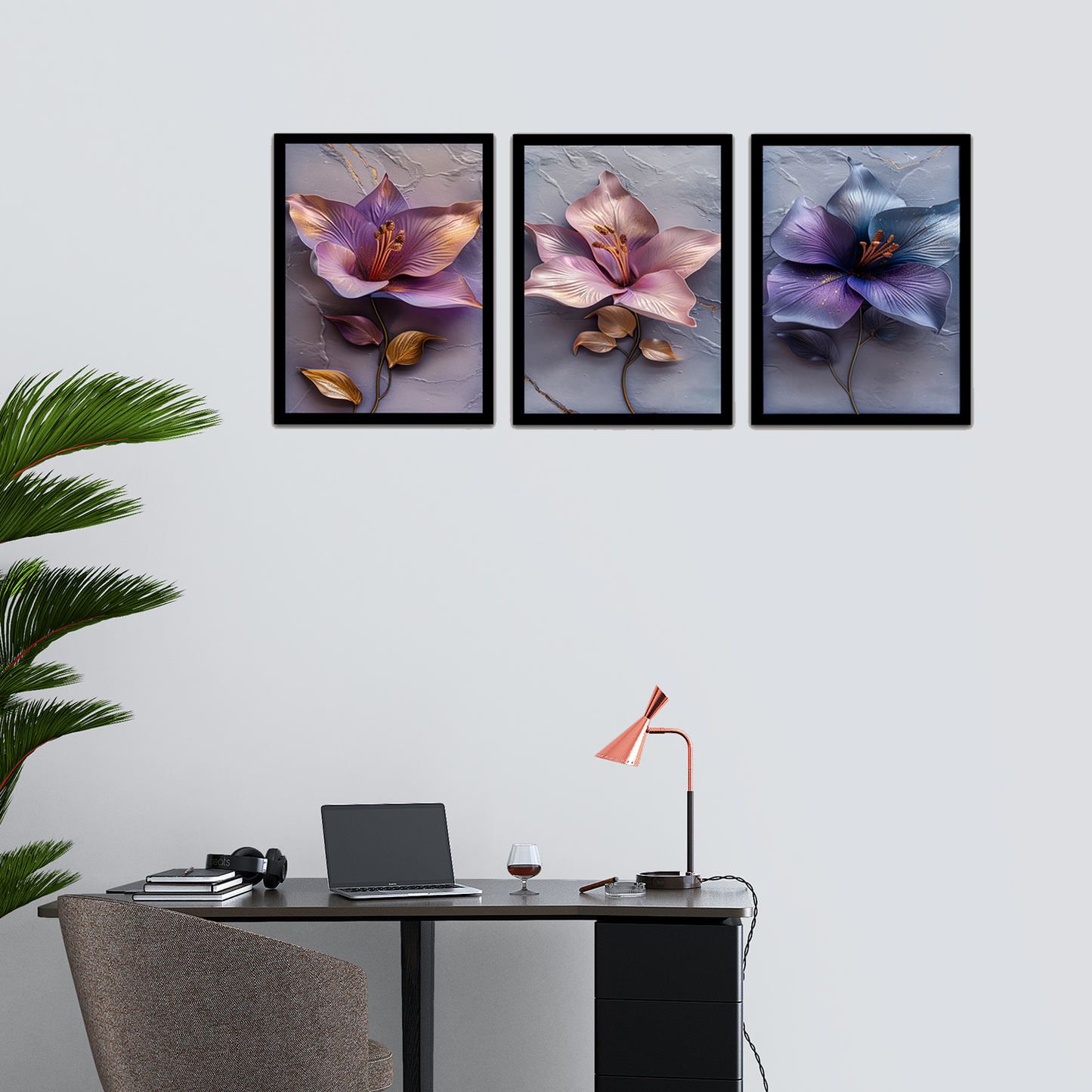 Charming Abstract Flower Painting Frames & Wall Art