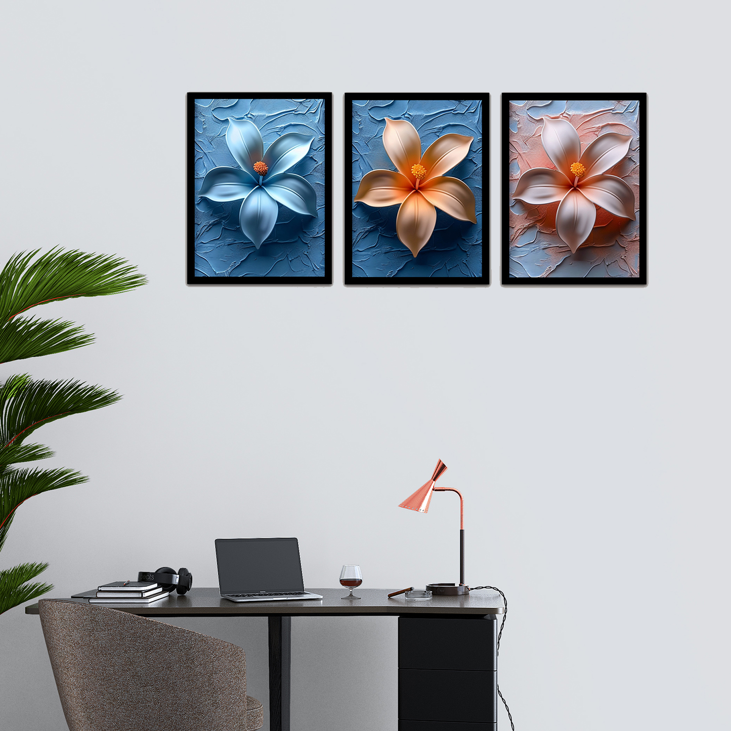 Beautiful Flower Printed Frames & Elegant Wall Decor