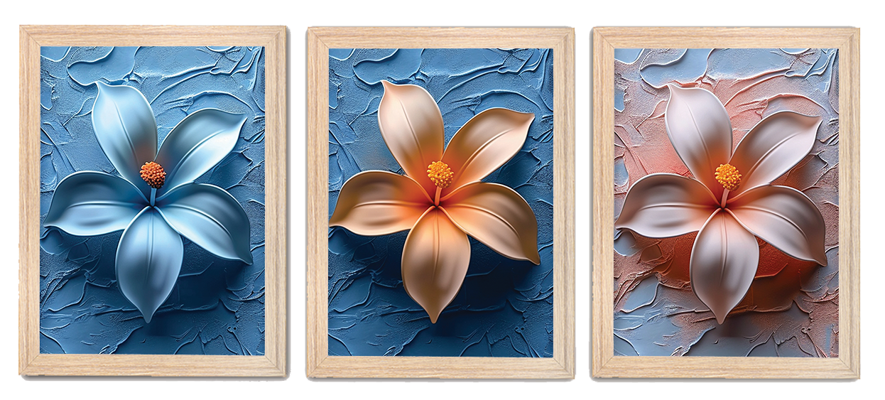 Beautiful Flower Printed Frames & Elegant Wall Decor
