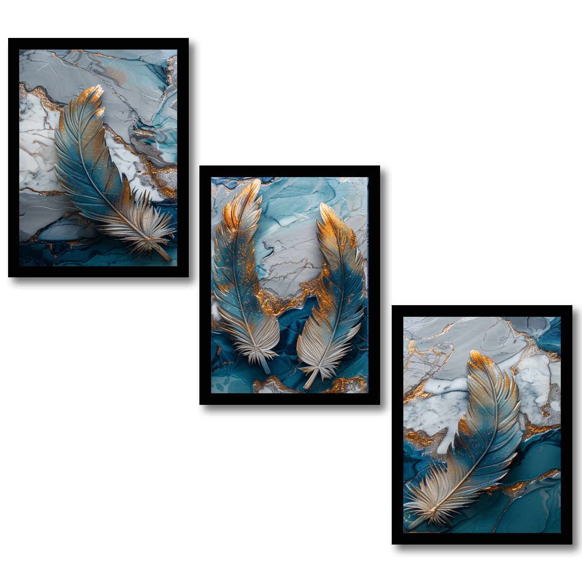 Abstract Serenity Feather Painting Frames & Wall Decor