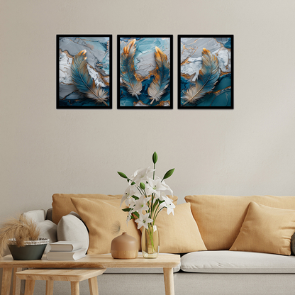 Abstract Serenity Feather Painting Frames & Wall Decor