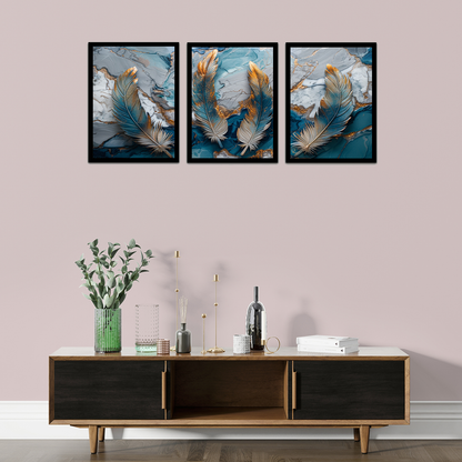 Abstract Serenity Feather Painting Frames & Wall Decor