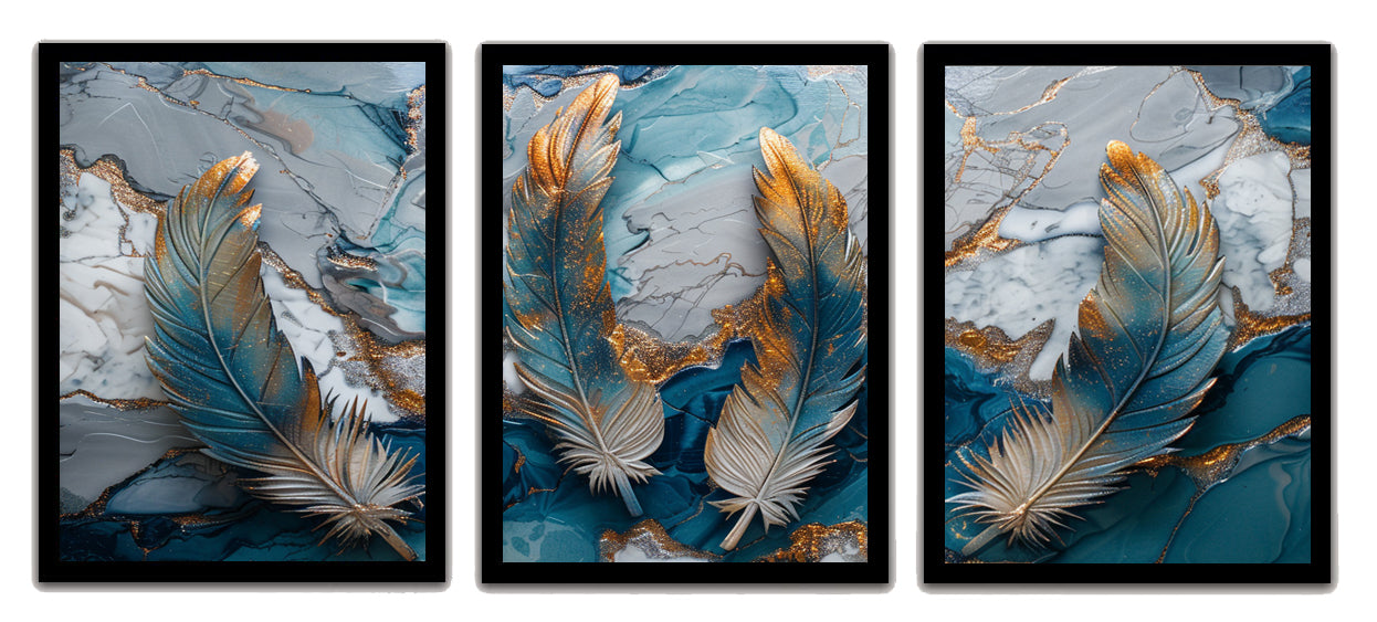 Abstract Serenity Feather Painting Frames & Wall Decor