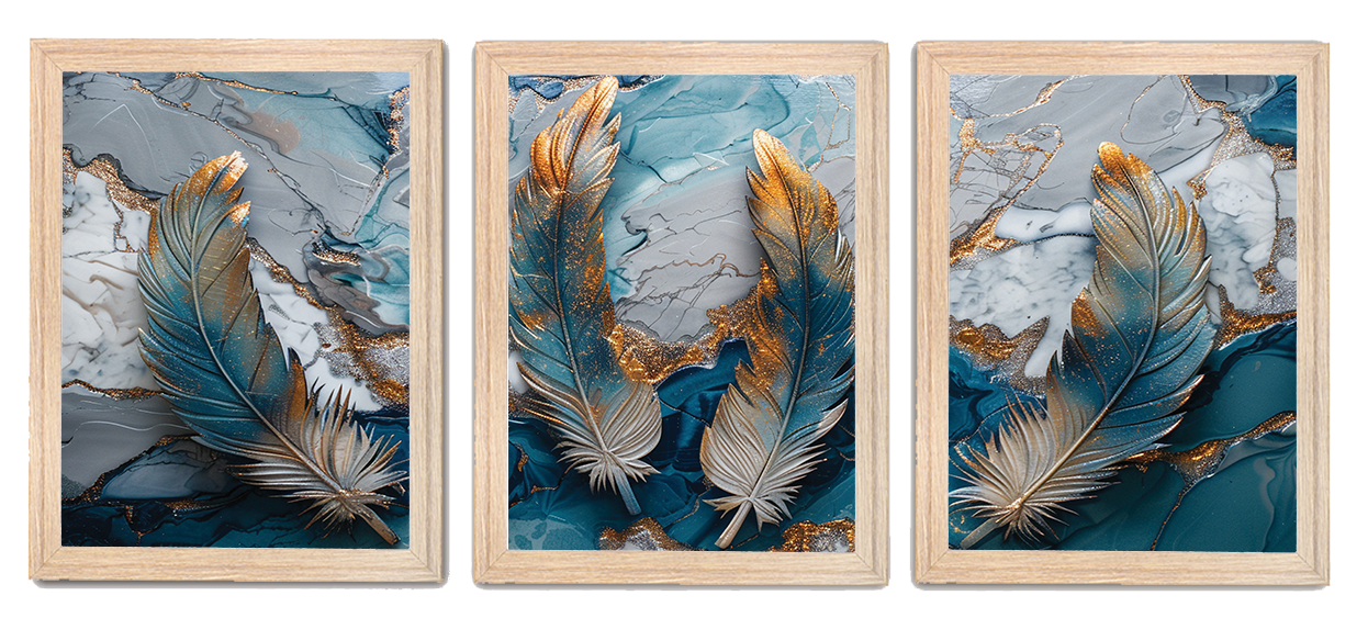 Abstract Serenity Feather Painting Frames & Wall Decor