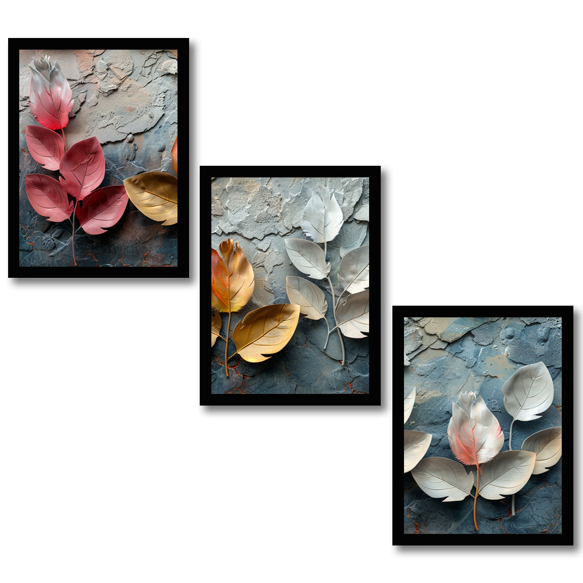 Vibrant Abstract Leaves Painting Frames & Wall Decor