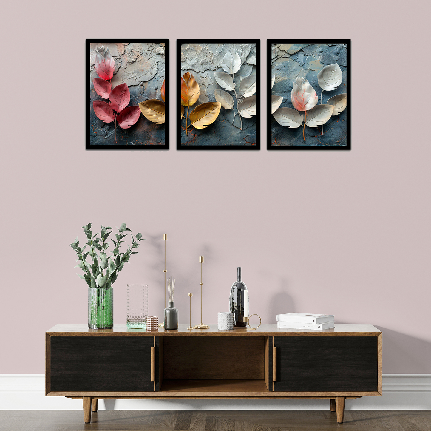 Vibrant Abstract Leaves Painting Frames & Wall Decor