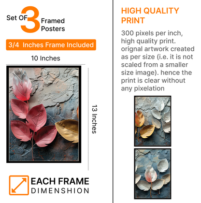 Vibrant Abstract Leaves Painting Frames & Wall Decor