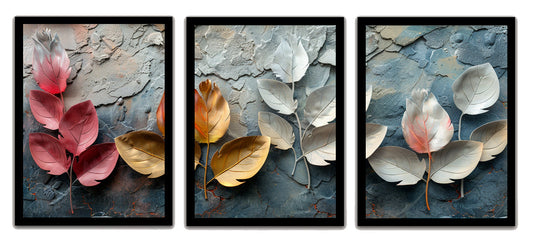 Vibrant Abstract Leaves Painting Frames & Wall Decor