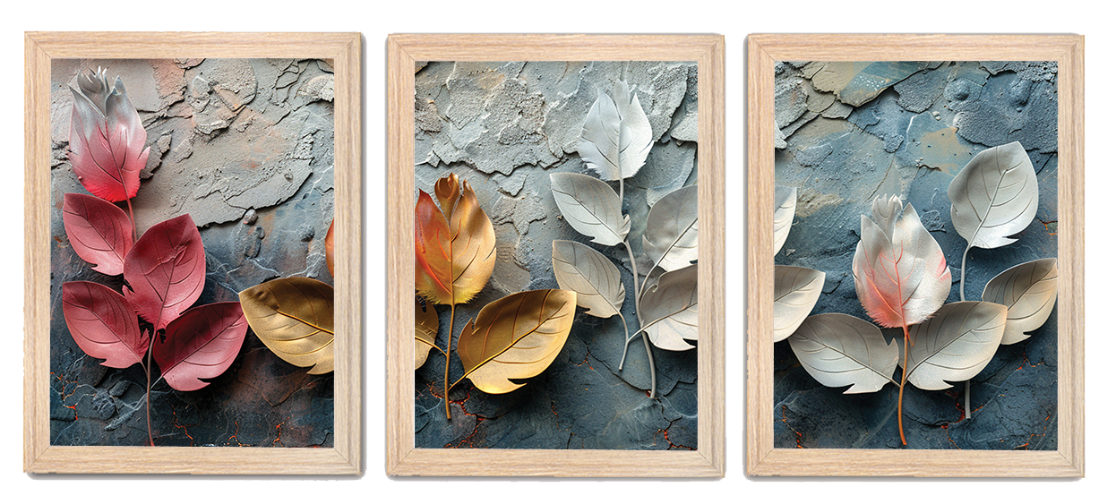 Vibrant Abstract Leaves Painting Frames & Wall Decor
