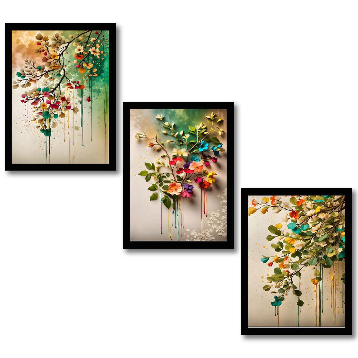 Abstract Colorful Flowers Frames & Decorative Wall Art