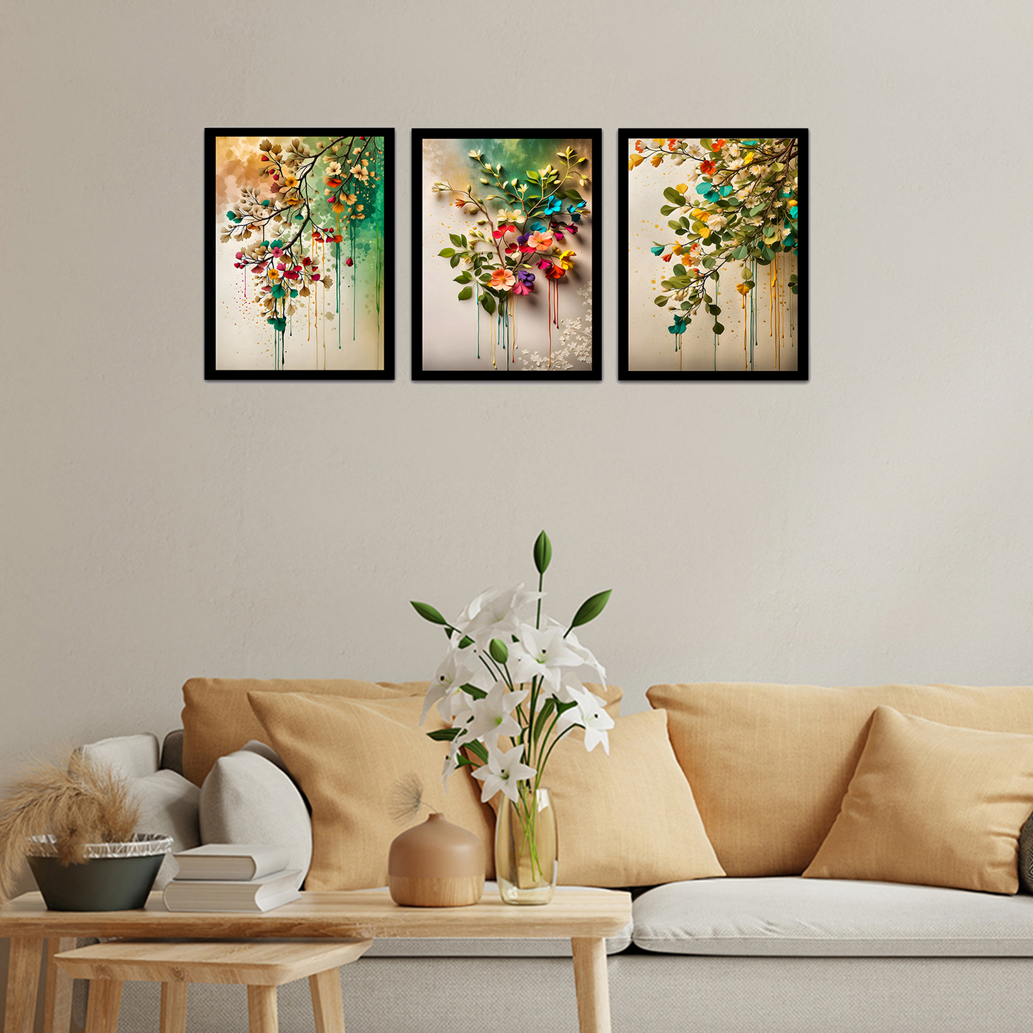 Abstract Colorful Flowers Frames & Decorative Wall Art